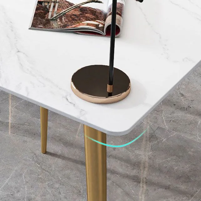 Bureau d'écriture rectangulaire de style Glam avec pieds en métal Clearhalo