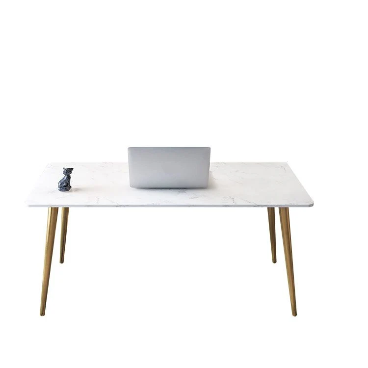 Bureau d'écriture rectangulaire de style Glam avec pieds en métal Clearhalo