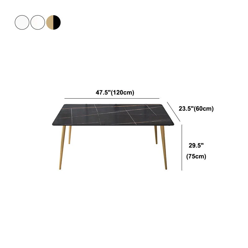 Bureau d'écriture rectangulaire de style Glam avec pieds en métal Clearhalo