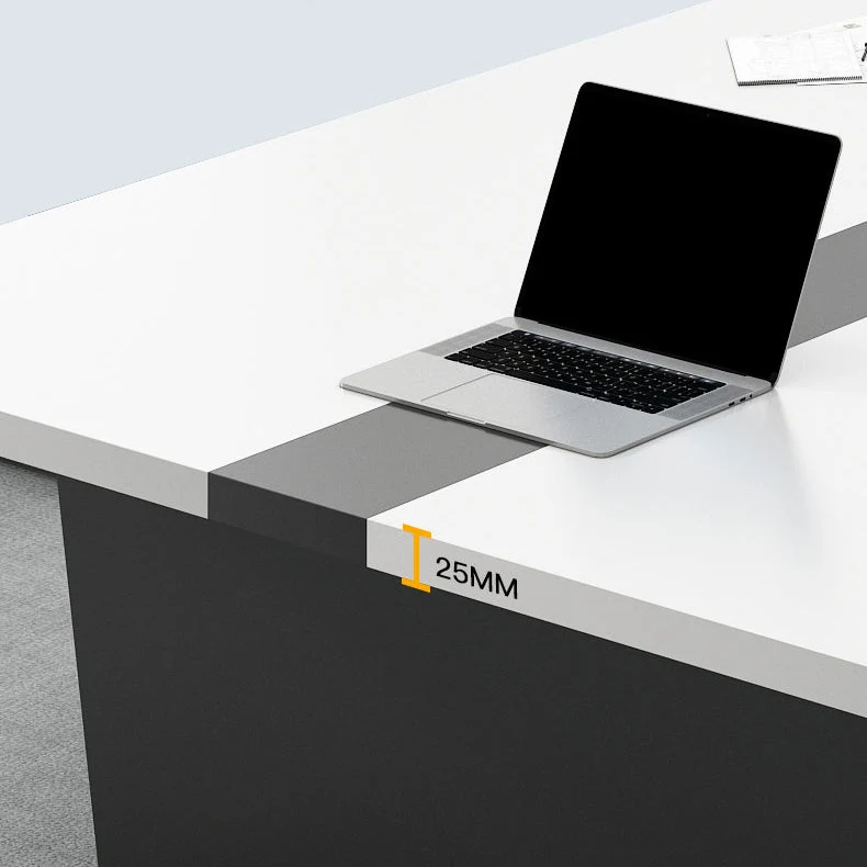 Bureau d'écriture rectangulaire de Style industriel, bureau de gestion des câbles pour le bureau Clearhalo