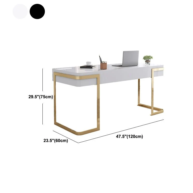 Bureau d'écriture rectangulaire à 1 tiroir, bureau Glam en bois artificiel Clearhalo