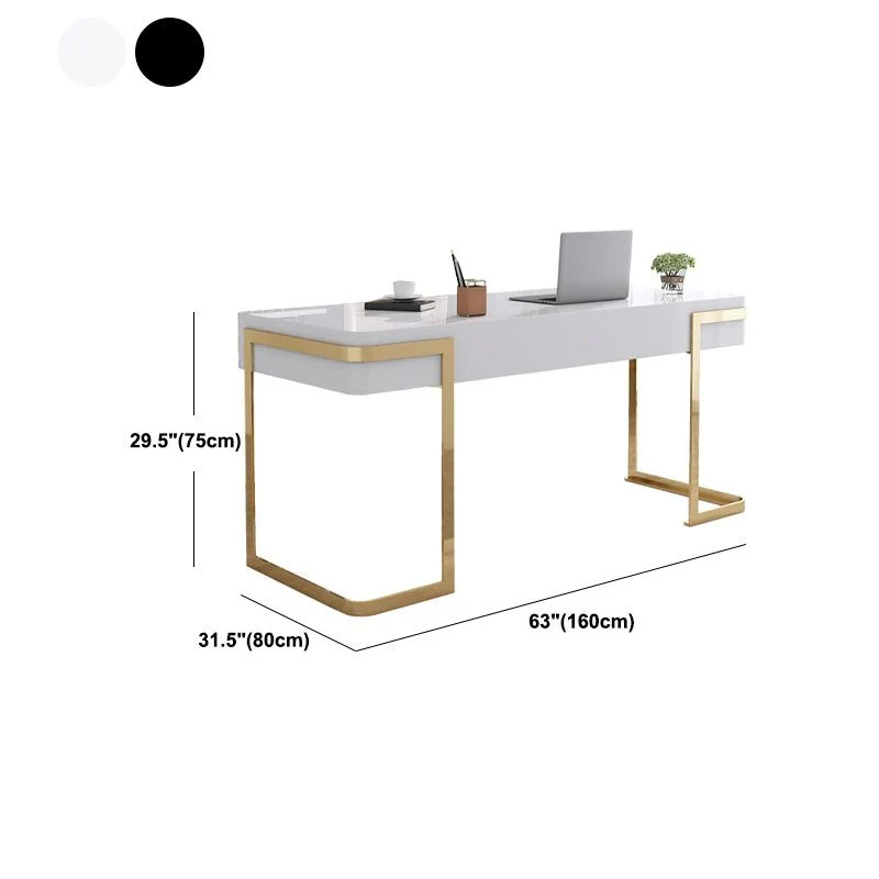 Bureau d'écriture rectangulaire à 1 tiroir, bureau Glam en bois artificiel Clearhalo