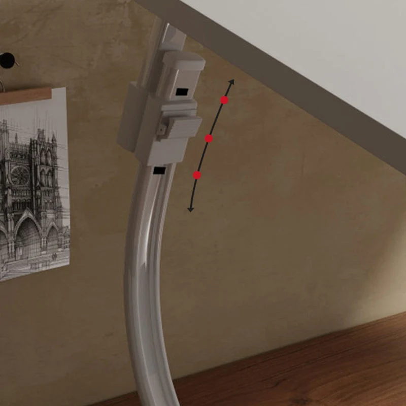 Bureau d'écriture réglable, bureaux de travail de forme irrégulière avec 2 pieds pour la maison Clearhalo