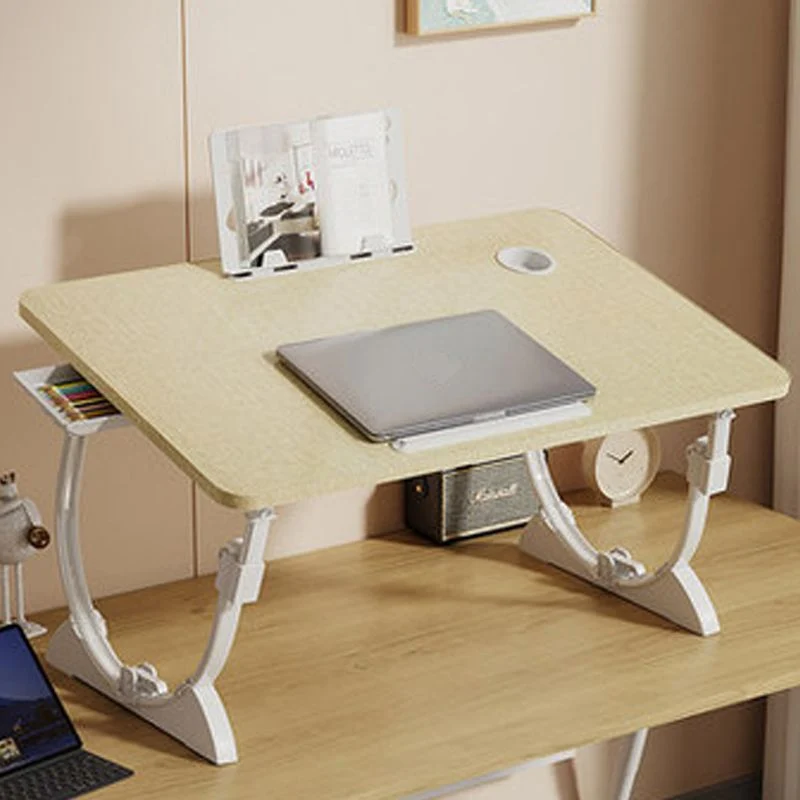 Bureau d'écriture réglable, bureaux de travail de forme irrégulière avec 2 pieds pour la maison Clearhalo