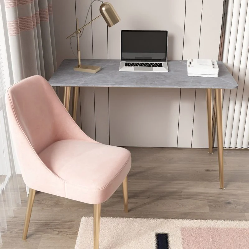 Bureau d'écriture de style Glam Bureau de bureau rectangulaire avec base Parsons Clearhalo