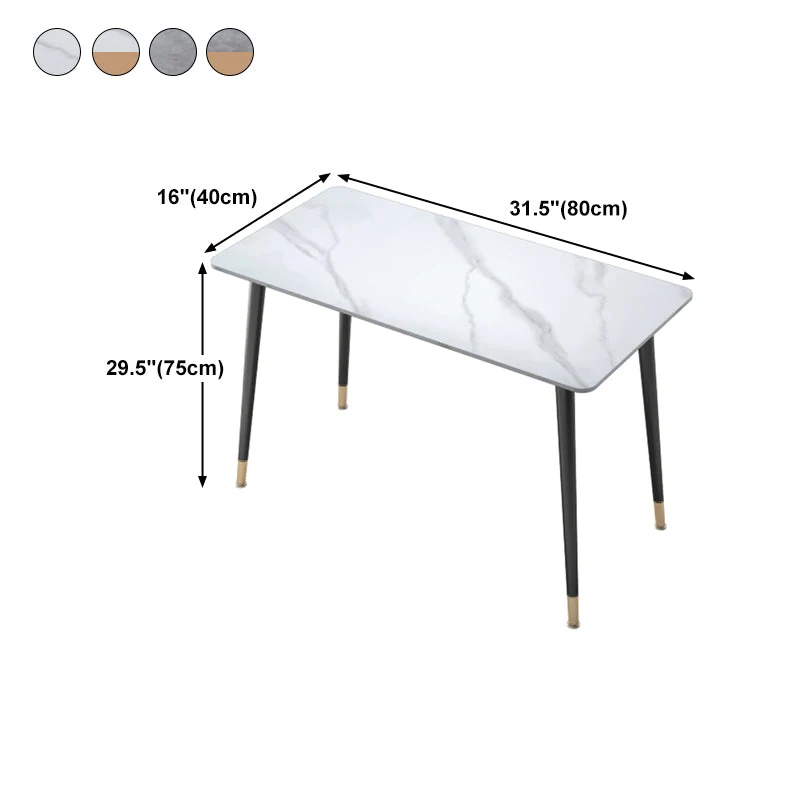 Bureau d'écriture de style Glam Bureau de bureau rectangulaire avec base Parsons Clearhalo