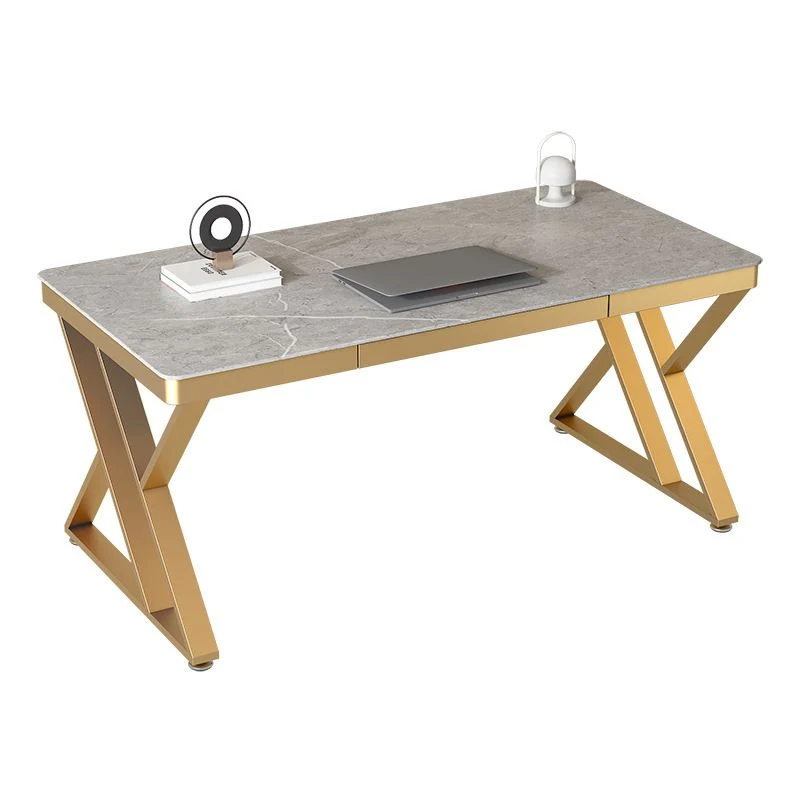 Bureau d'écriture de style Glam, bureau courbe, bureau de salle d'étude avec 1 tiroir Clearhalo