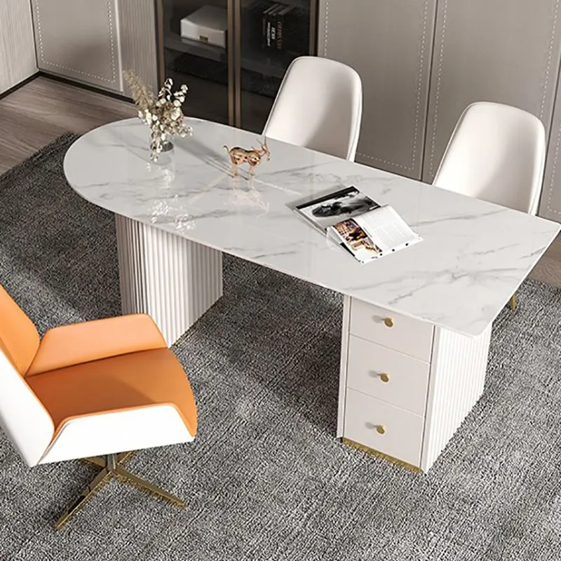 Bureau d'écriture de style Glam Bureau sur pied de 30 po de hauteur avec 3 tiroirs Clearhalo