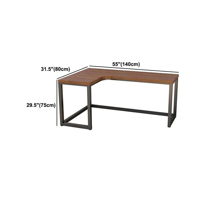 Bureau d'écriture de style industriel Bureau en forme de L en bois massif Clearhalo