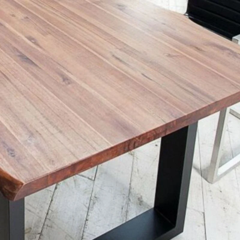 Bureau d'écriture de Style industriel, bureau rectangulaire en bois massif pour la maison Clearhalo