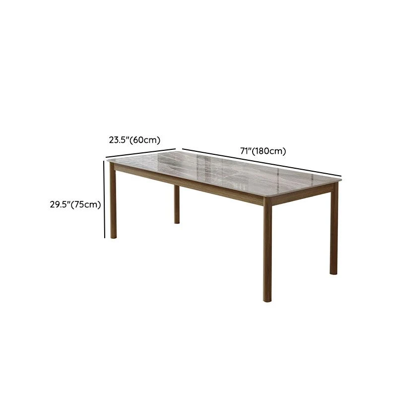 Bureau d'écriture de style industriel, bureau de travail de forme rectangulaire en marron pour le bureau Clearhalo