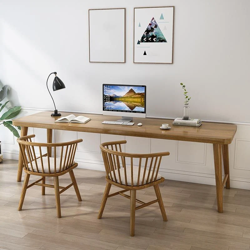 Bureau d'écriture de Style moderne, bureau en bois massif en forme de H pour la maison Clearhalo