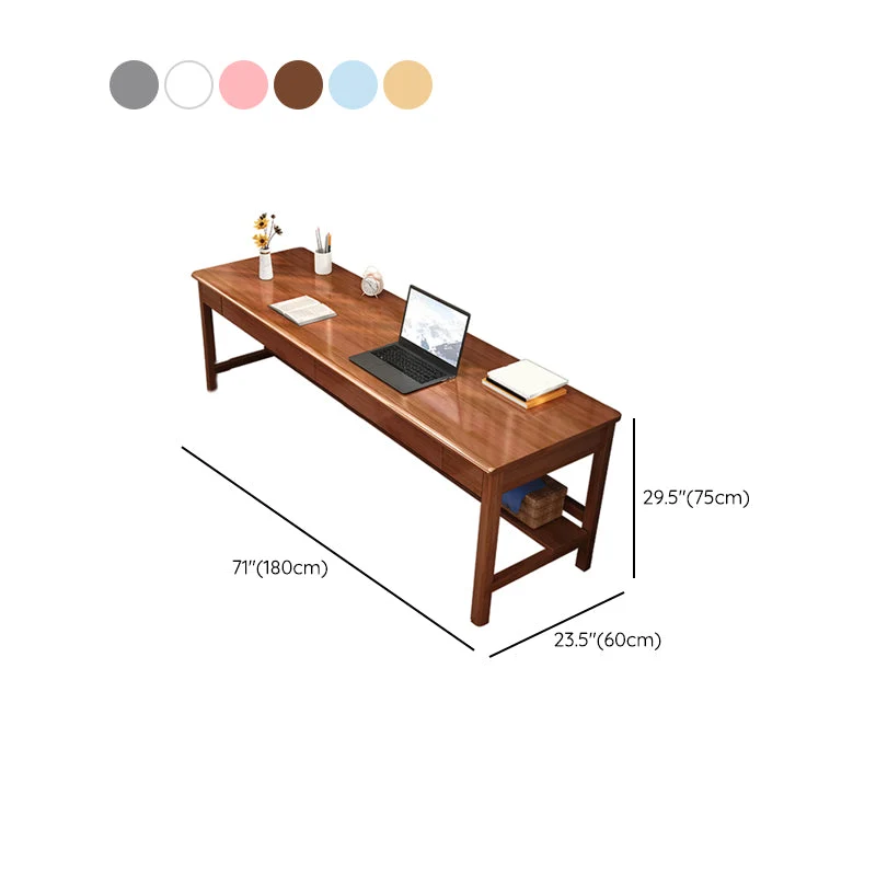 Bureau d'écriture de Style moderne, bureau rectangulaire en bois avec pieds en forme de H Clearhalo