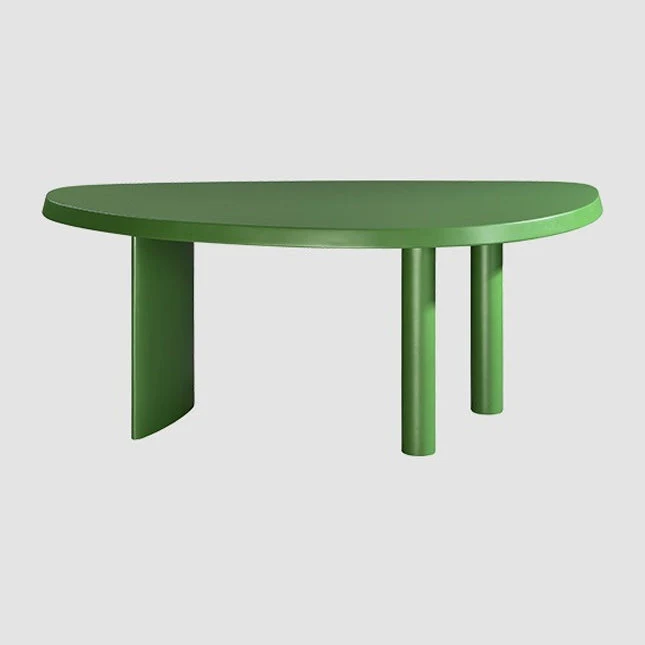 Bureau d'écriture de style simple et contemporain de 29,5 po de hauteur, bureau en bois de forme irrégulière Clearhalo