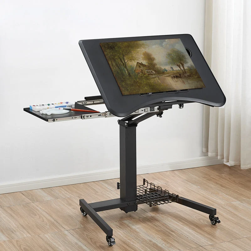 Bureau d'écriture sur pied contemporain, bureau pliant avec pieds en métal Clearhalo