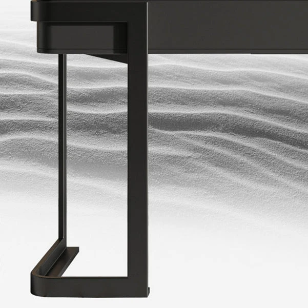 Bureau d'écriture taupe foncé Bureau de bureau incurvé avec tiroirs Glam Clearhalo