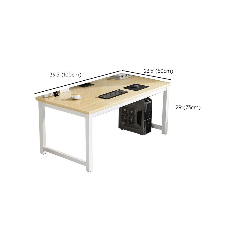 Bureau d'écriture de traîneau en bois et métal, bureau rectangulaire pour chambre à coucher Clearhalo