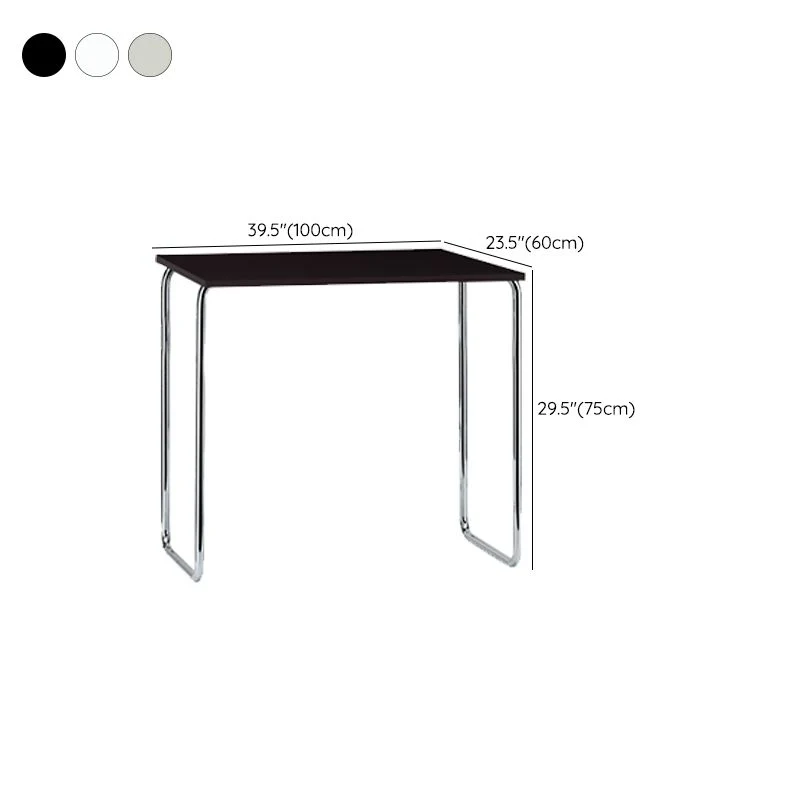 Bureau d'écriture en verre de Style moderne, Table de travail de forme rectangulaire avec 2 pieds pour la maison Clearhalo