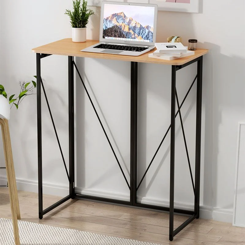 Bureau debout contemporain en bois, bureau d'écriture rectangulaire pliant en jaune Clearhalo