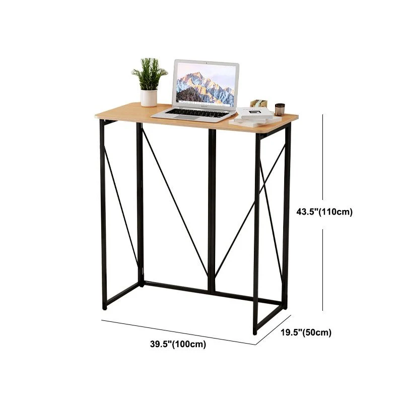 Bureau debout contemporain en bois, bureau d'écriture rectangulaire pliant en jaune Clearhalo