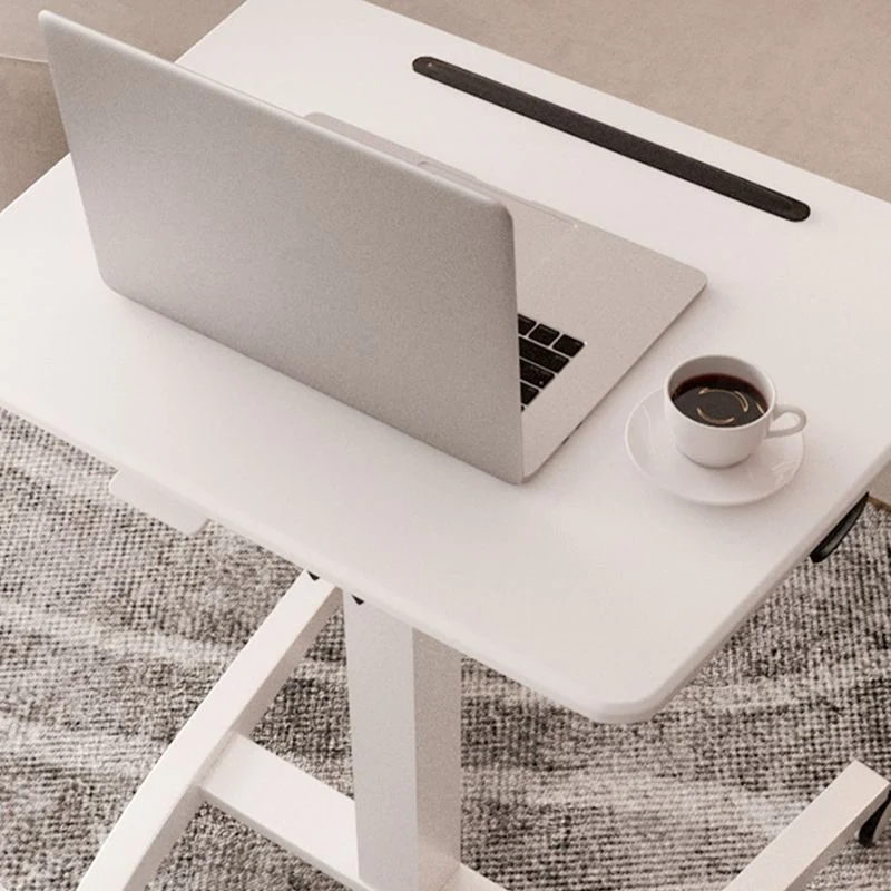Bureau debout de forme rectangulaire en bois noir/blanc avec roulettes Clearhalo