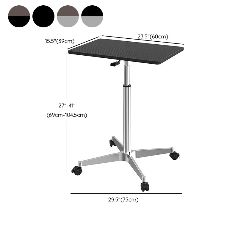 Bureau debout de forme rectangulaire, bureau d'écriture noir/gris pour le bureau Clearhalo