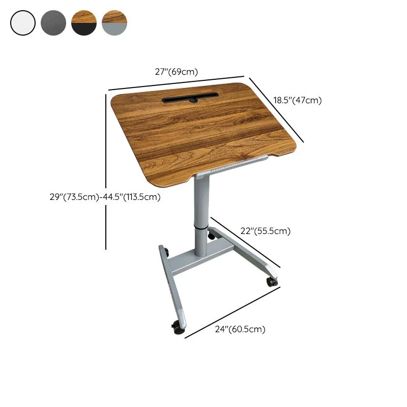 Bureau debout de forme rectangulaire, bureaux d'écriture marron/noir/blanc pour le bureau Clearhalo