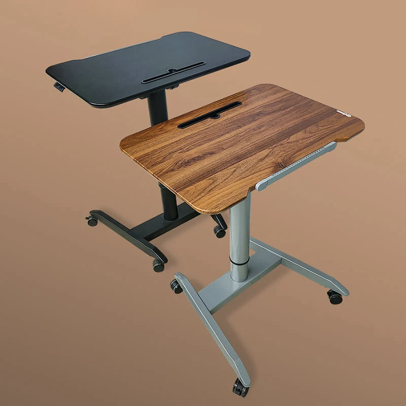 Bureau debout de forme rectangulaire, bureaux d'écriture marron/noir/blanc pour le bureau Clearhalo