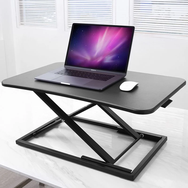 Bureau debout de forme rectangulaire pliable en métal, noir/blanc/gris Clearhalo