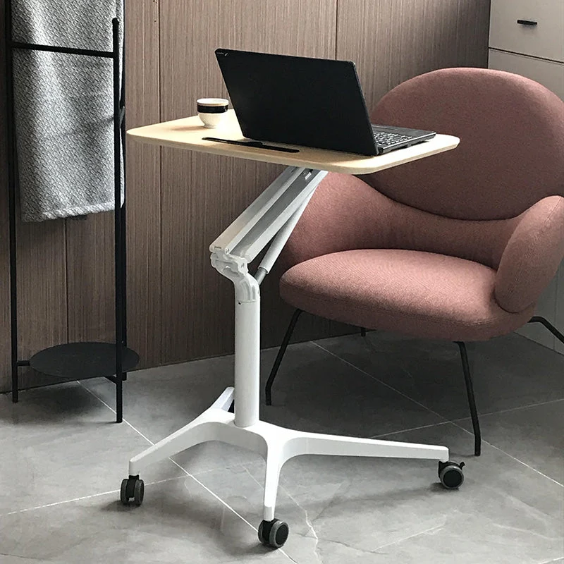 Bureau debout moderne avec roulettes, base en métal en forme de H, pour la maison ou le bureau Clearhalo