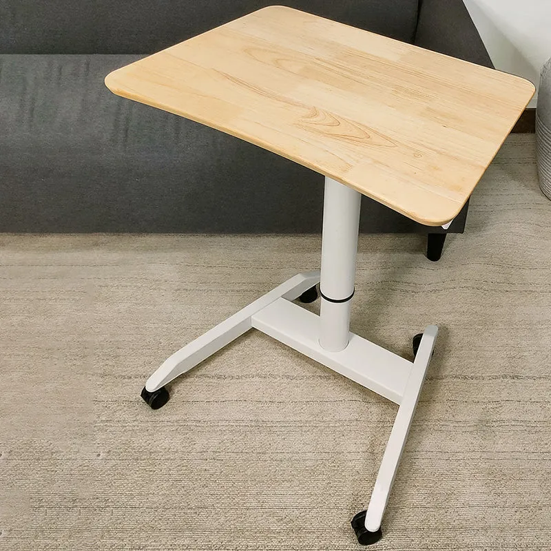 Bureau debout moderne en bois massif avec base en métal en forme de H Clearhalo