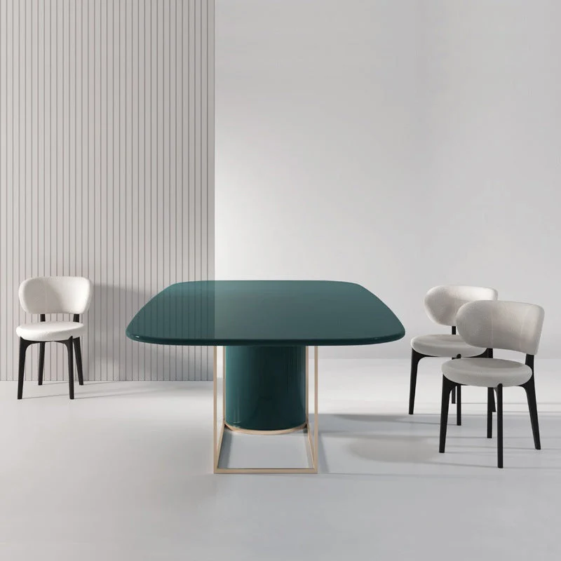 Bureau de direction en bois massif sur pied de bureau incurvé Glam pour bureau Clearhalo