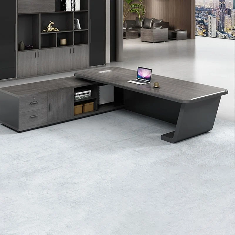 Bureau de direction contemporain en forme de L avec 2 tiroirs Clearhalo