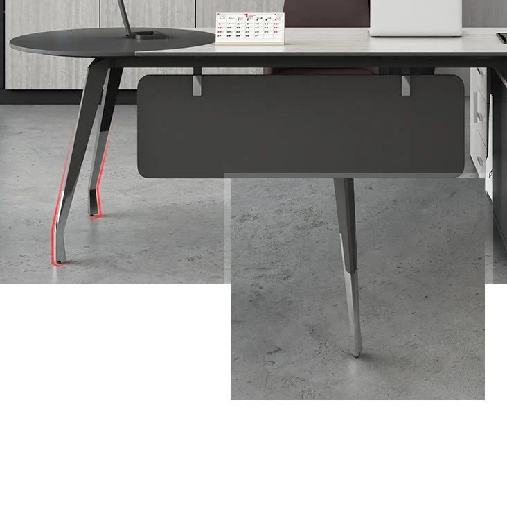 Bureau de direction contemporain sur pied Bureau en bois avec classeur Clearhalo