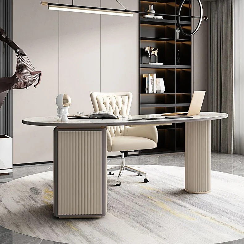 Bureau de direction Glam avec piédestal et 3 tiroirs avec gestion des câbles Clearhalo