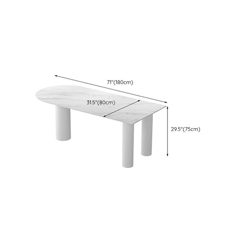 Bureau de direction incurvé Glam en marbre et métal blanc pour la maison Clearhalo