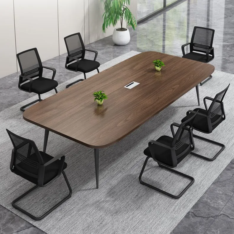 Bureau de direction industriel ovale en bois manufacturé Clearhalo
