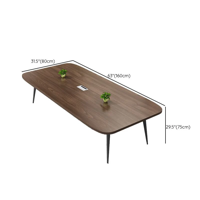 Bureau de direction industriel ovale en bois manufacturé Clearhalo