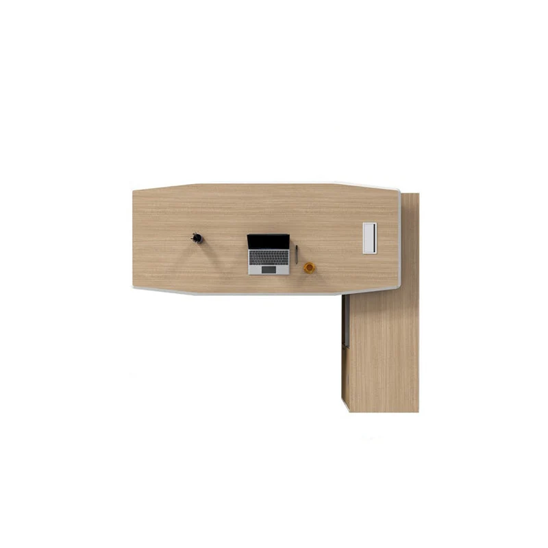 Bureau de direction moderne en bois artificiel, blanc et naturel, tiroir verrouillable Clearhalo