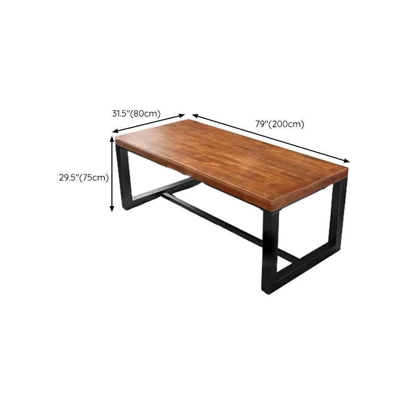 Bureau de direction rectangulaire contemporain Bureau marron avec pieds en métal Clearhalo