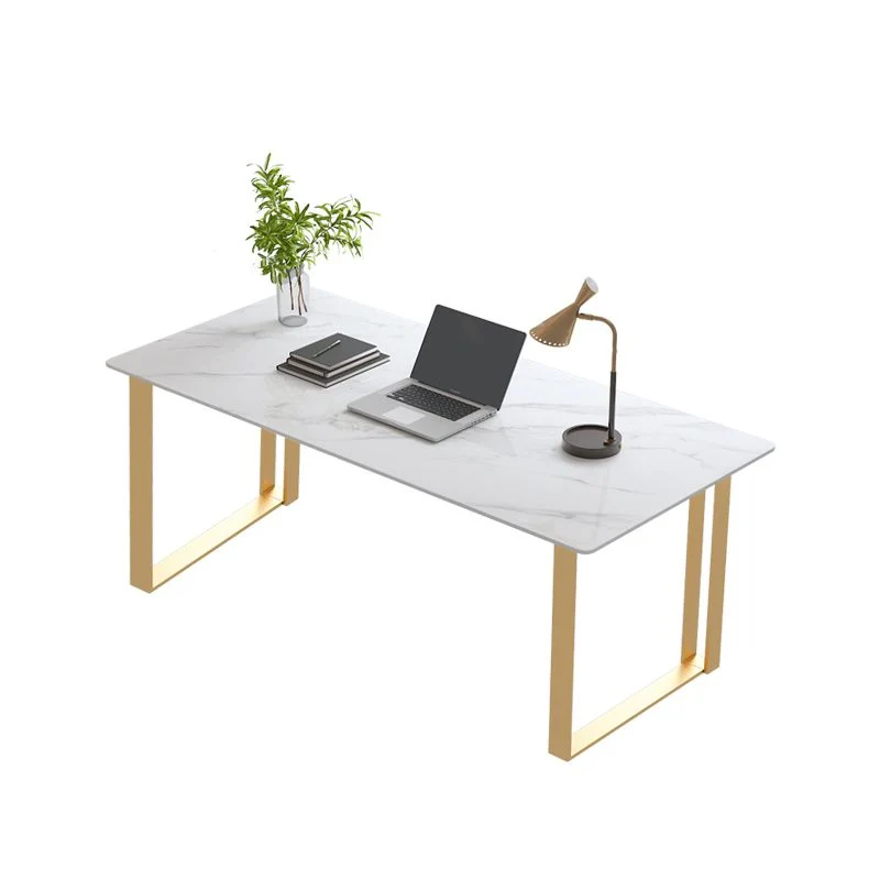 Bureau de direction rectangulaire à 2 tiroirs Glam blanc Clearhalo