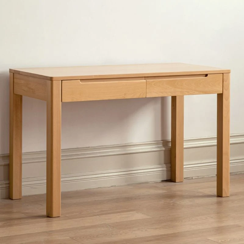 Bureau à domicile en bois de hêtre, bureau d'écriture naturel moderne avec tiroir Clearhalo