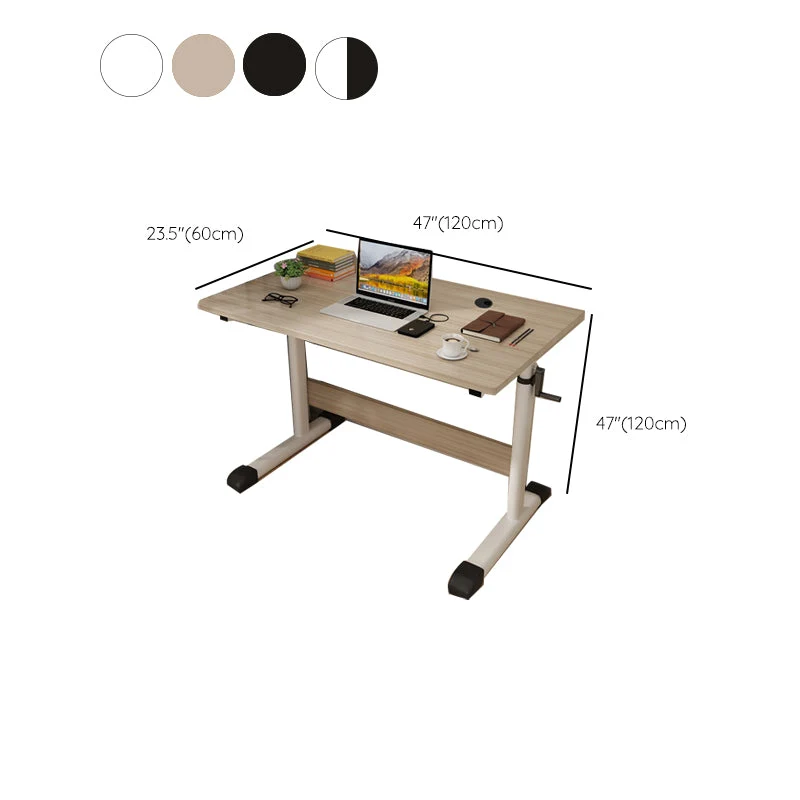 Bureau à domicile à hauteur réglable, Base en forme de T, bureau d'écriture avec gestion des câbles Clearhalo