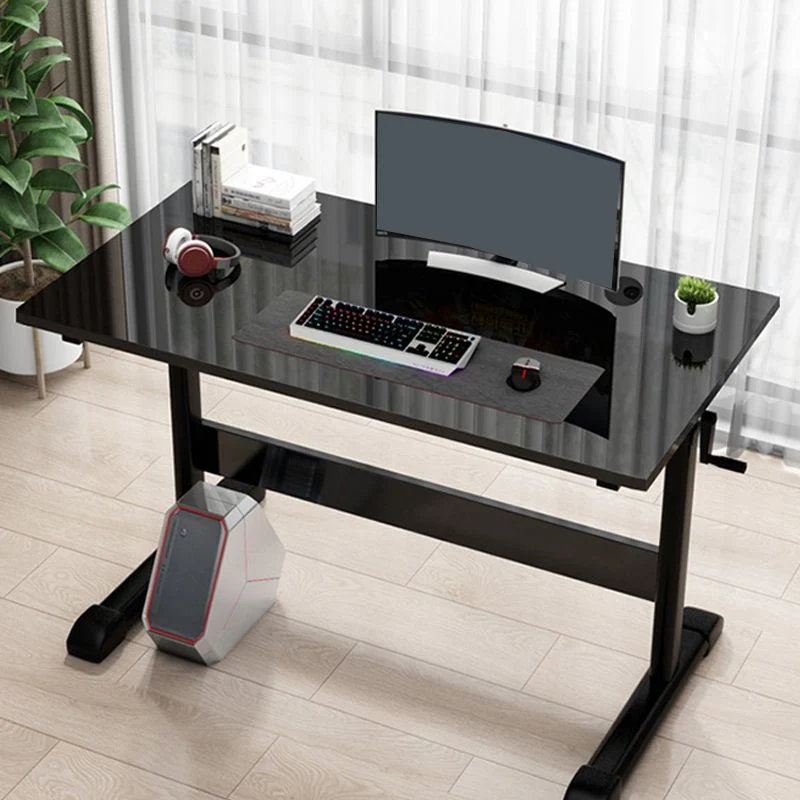 Bureau à domicile à hauteur réglable, Base en forme de T, bureau d'écriture avec gestion des câbles Clearhalo