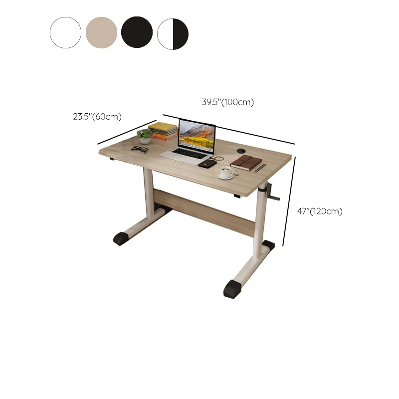 Bureau à domicile à hauteur réglable, Base en forme de T, bureau d'écriture avec gestion des câbles Clearhalo