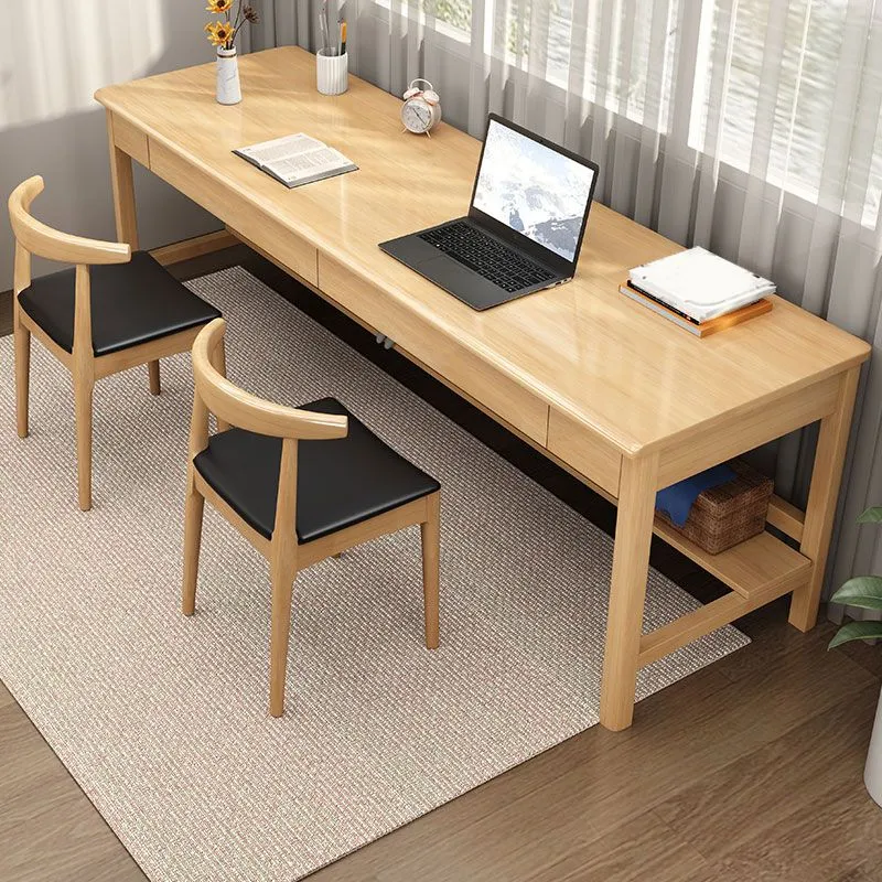 Bureau à domicile moderne, bureau d'écriture en bois à 4 pieds pour chambre à coucher Clearhalo