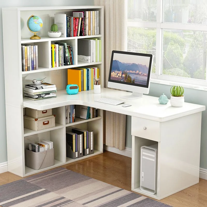 Bureau à domicile moderne, socle de bureau, étagères et tiroirs de rangement Clearhalo