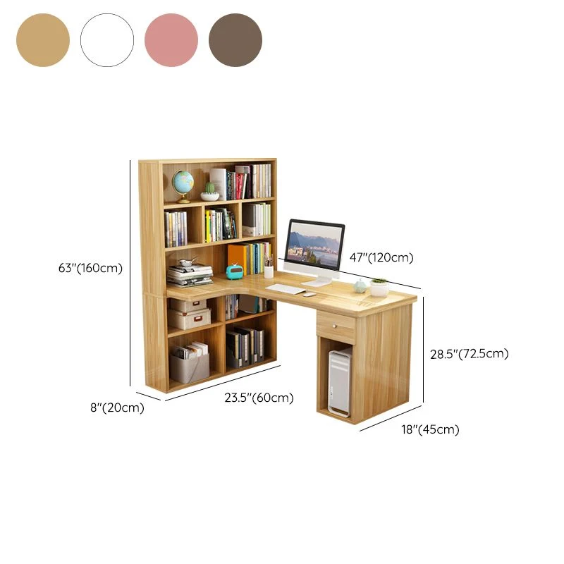 Bureau à domicile moderne, socle de bureau, étagères et tiroirs de rangement Clearhalo
