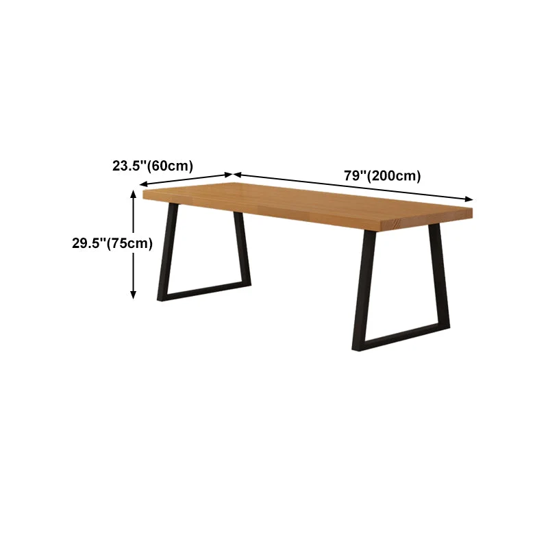 Bureau à domicile de style industriel Bureau d'écriture rectangulaire en bois massif Clearhalo