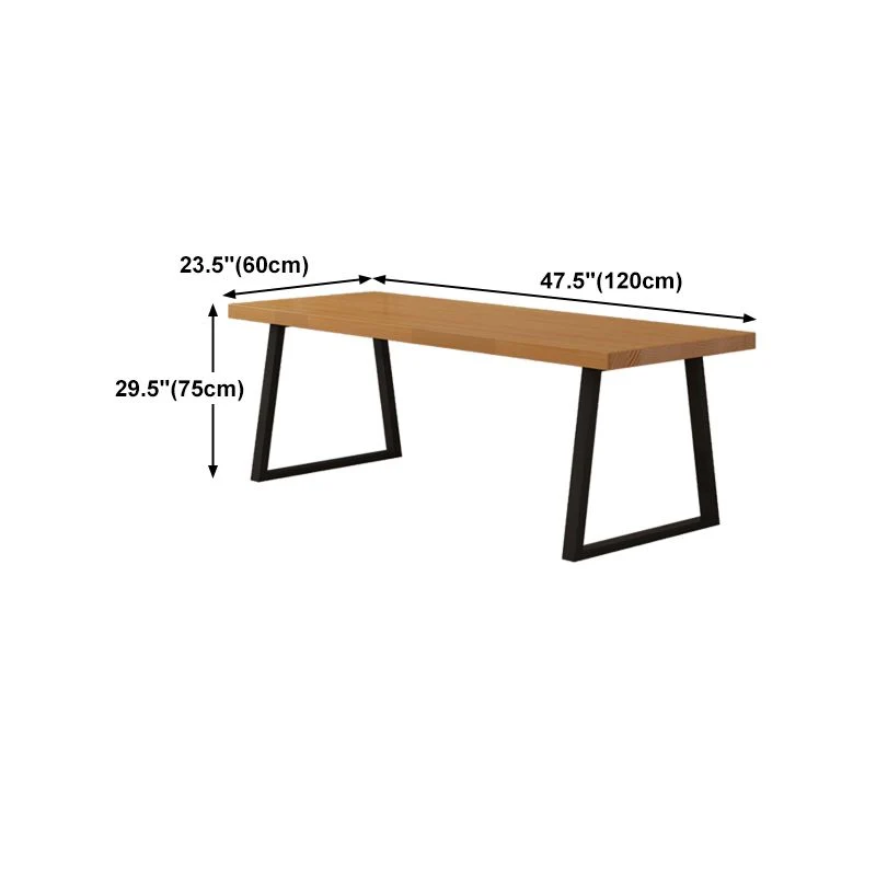 Bureau à domicile de style industriel Bureau d'écriture rectangulaire en bois massif Clearhalo